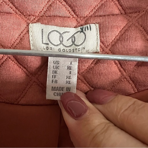 Logo by Lori Goldstein Salmon Quilted Front Knit Jacket - Picture 5 of 8